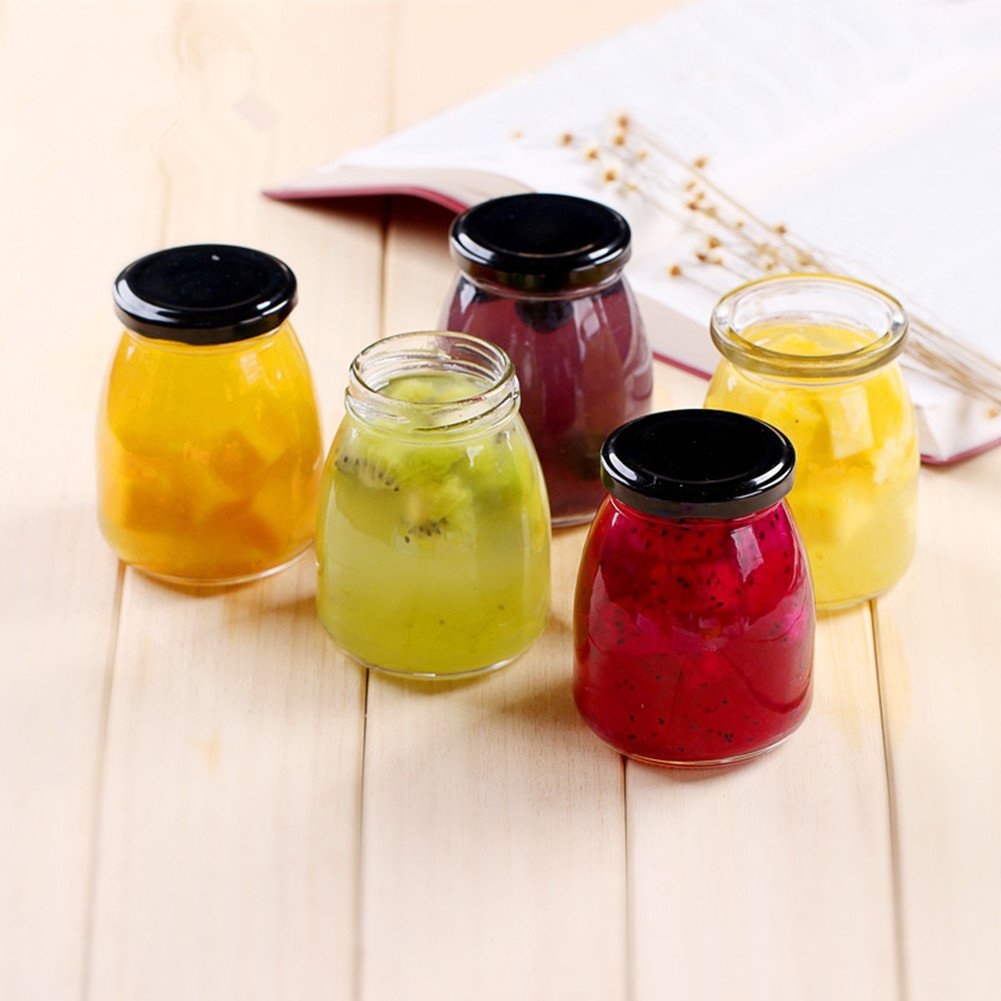 High Quality 50ml 100ml 150ml 200ml Glass Jars in Bulk Suppliers Storage Food Wholesale Pudding Glass Jar with Lids