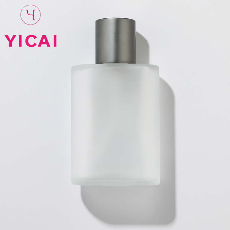 High Quality  50ml 80ml 100ml Square Frosted Glass Perfume Atomizer Spray Bottle