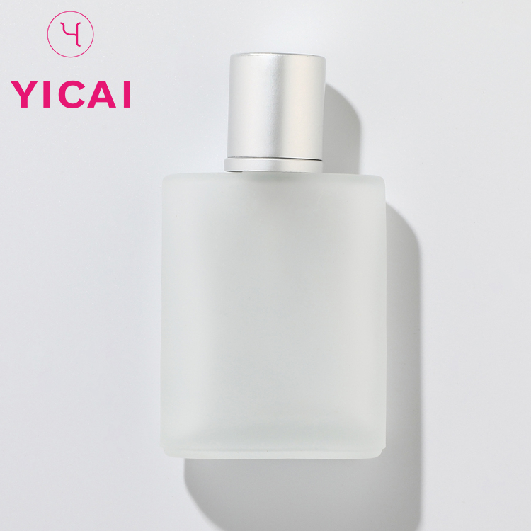 High Quality 50ml 80ml 100ml Square Frosted Glass Perfume Atomizer Spray Bottle