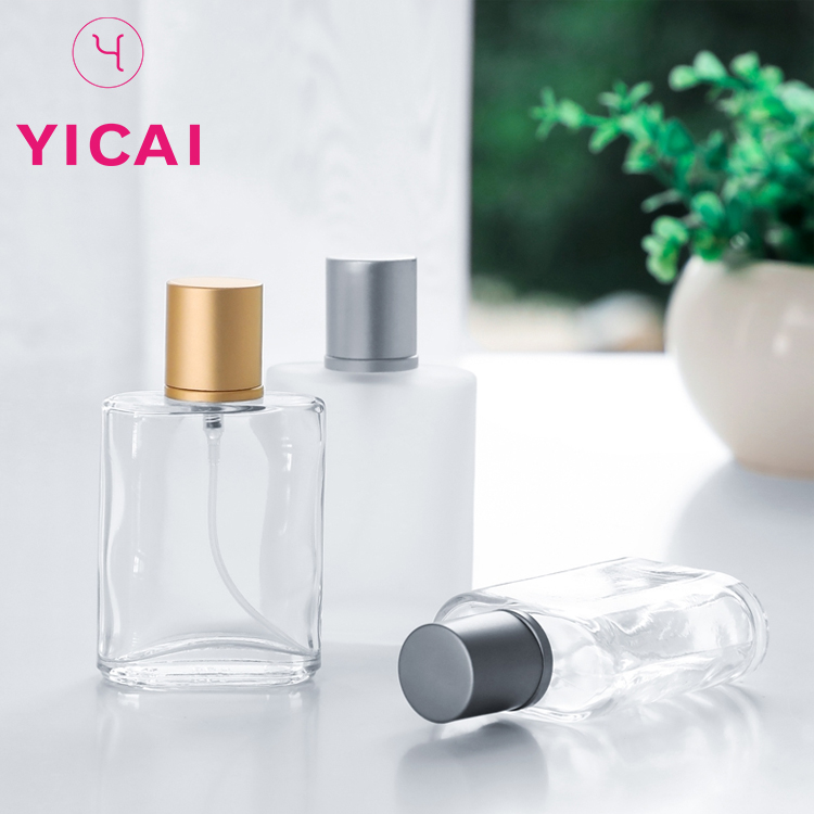 High Quality 50ml 80ml 100ml Square Frosted Glass Perfume Atomizer Spray Bottle
