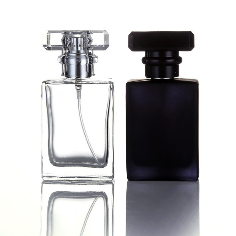 High Quality 50ml Classic Square Perfume Glass Pump Spray Bottle 100ml Luxury Clear Mist Sprayer Bottle