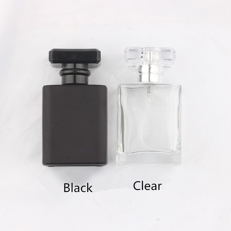 High Quality 50ml Classic Square Perfume Glass Pump Spray Bottle 100ml Luxury Clear Mist Sprayer Bottle