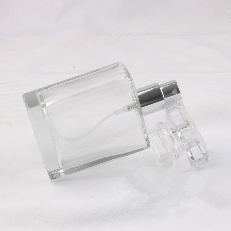 High Quality 50ml Classic Square Perfume Glass Pump Spray Bottle 100ml Luxury Clear Mist Sprayer Bottle