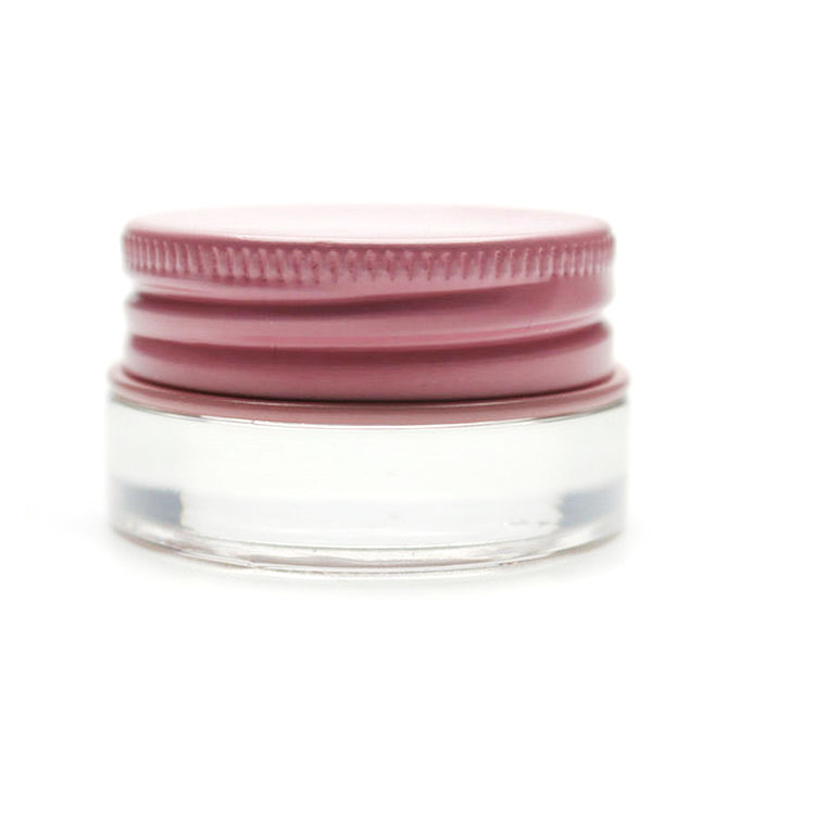 High Quality 5G/5ML Round Cylinder Wide Mouth Clear Jars with 38-400 Pink Screw Cap Lids