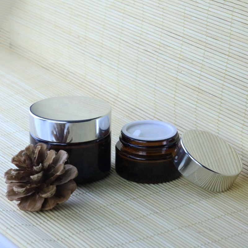 High Quality 5ml 10ml 15ml 20ml 30ml 50ml Amber Round Glass Jar Cosmetic With Screw Lid (GJM11)