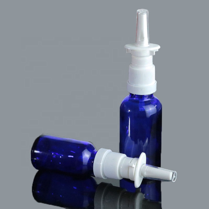 High Quality 5ml 10ml 20ml 30ml Round Blue Glass Bottle Nasal Spray For Packaging (GRB26)