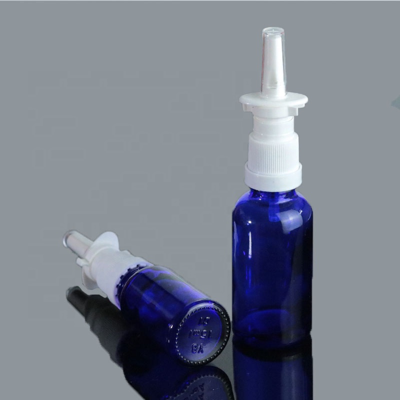 High Quality 5ml 10ml 20ml 30ml Round Blue Glass Bottle Nasal Spray For Packaging (GRB26)