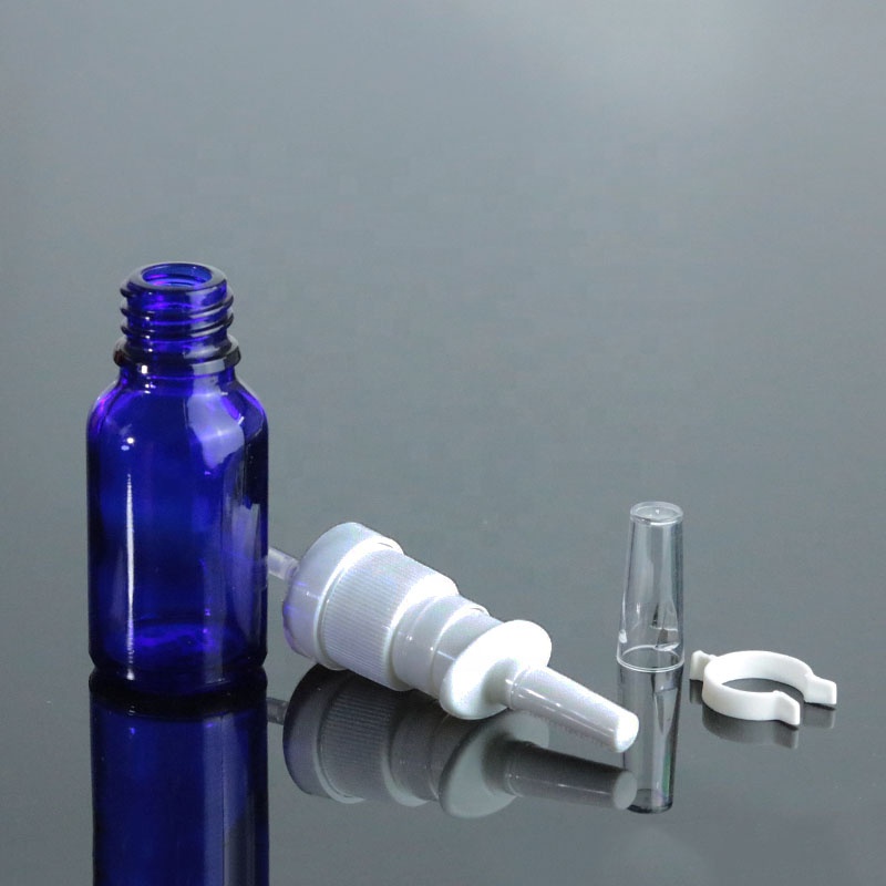 High Quality 5ml 10ml 20ml 30ml Round Blue Glass Bottle Nasal Spray For Packaging (GRB26)