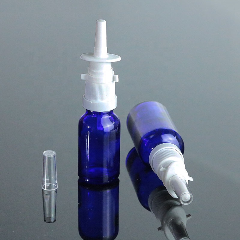 High Quality 5ml 10ml 20ml 30ml Round Blue Glass Bottle Nasal Spray For Packaging (GRB26)