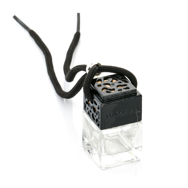 High Quality 5ml square shape glass perfume hanging car diffuser bottle