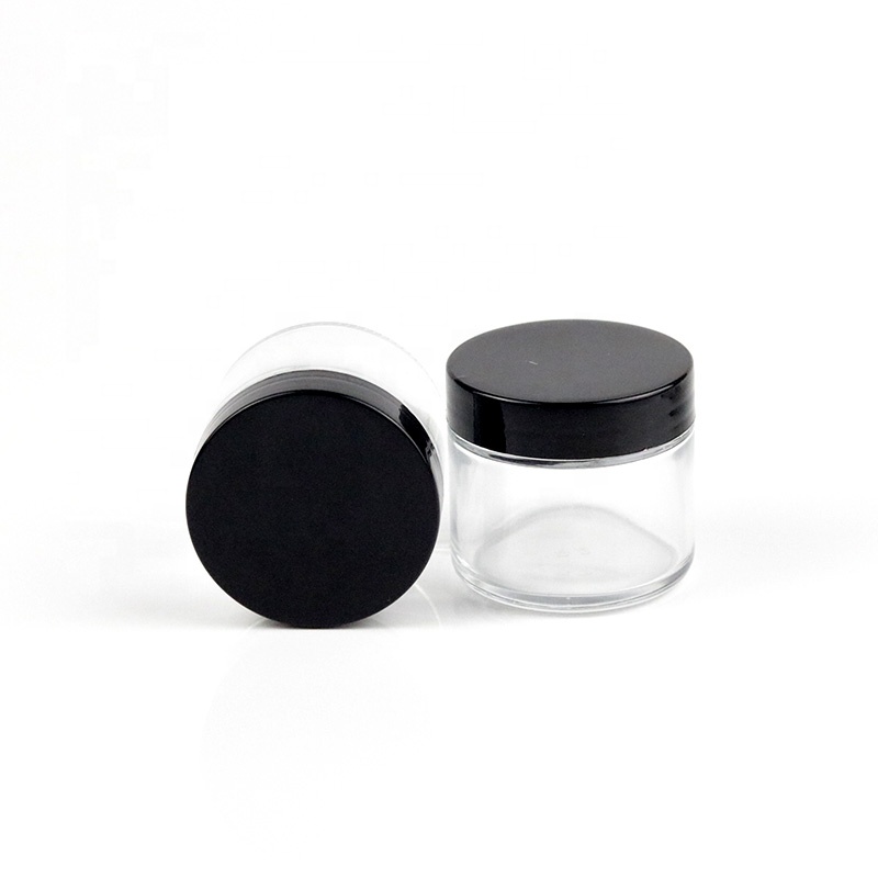 High Quality 60ml 2 oz Clear Skin Care Cosmetic Packaging Round Glass Jar with Lid (GJM33)