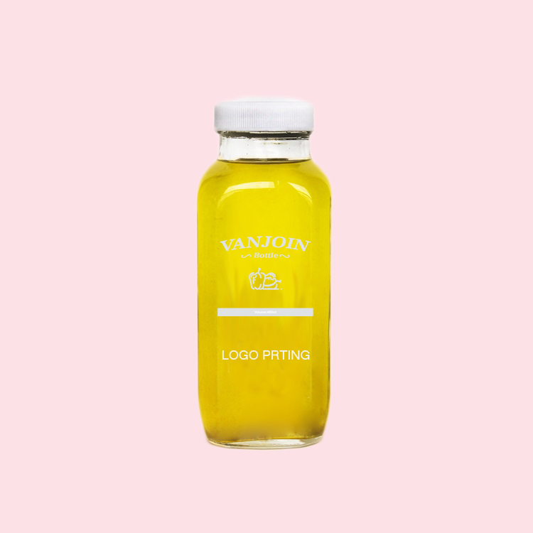 High Quality 60ml 250 ml 500 ml 1000ml French Square Glass Beverage Juice Bottles With Aluminium Cap