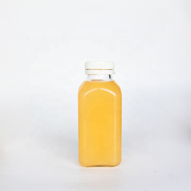 High Quality 60ml 250 ml 500 ml 1000ml French Square Glass Beverage Juice Bottles With Tamper Evident Cap