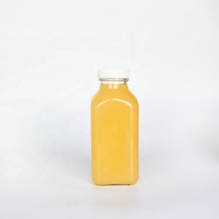 High Quality 60ml 250 ml 500 ml 1000ml French Square Glass Beverage Juice Bottles With Tamper Evident Cap
