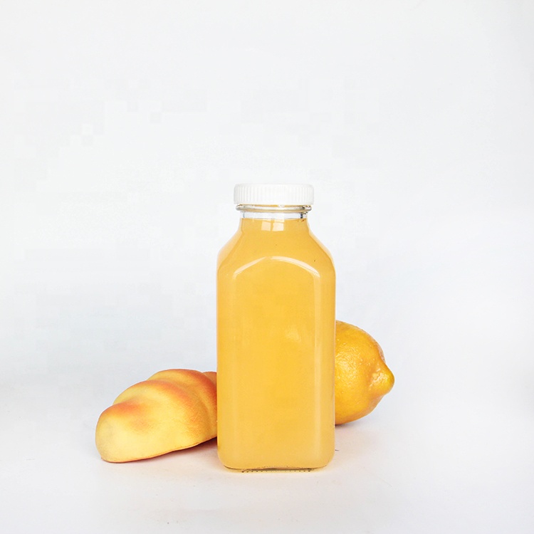 High Quality 60ml 250 ml 500 ml 1000ml French Square Glass Beverage Juice Bottles With Tamper Evident Cap