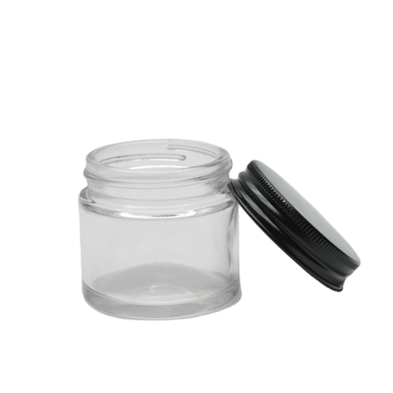 High Quality 60ml Cosmetics Glass Cream Empty Jar With Aluminum Lid