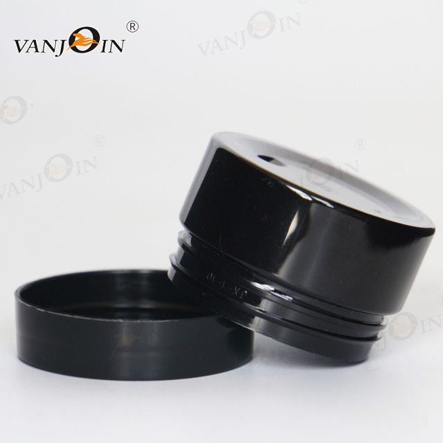 High Quality 68mm 89mm Mouth Straight Side Black Empty PET Plastic Jar for Cream