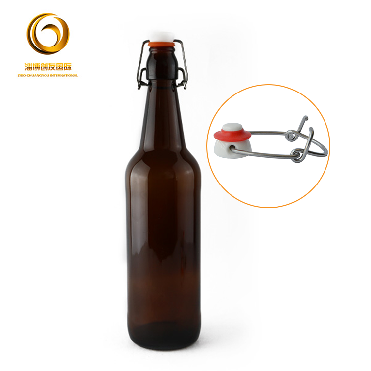 High Quality 750 ml amber cheap swing glass beer bottle CYE-0030