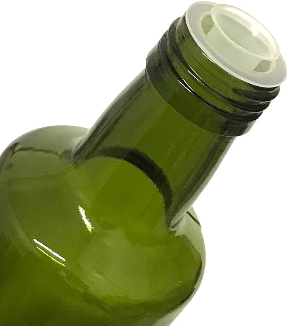 High Quality 750ml Round Dark Green Olive Oil Glass Bottle With Screw Cap For Sale