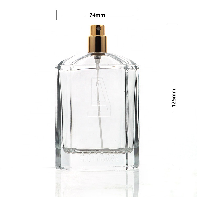High Quality 85ml Glass Square Perfume Crimped Spray Bottle Custom Logo