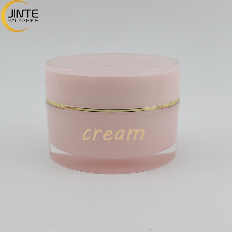 High Quality Acrylic Plastic Double wall Cosmetics packaging 15ml 30ml 50ml Nude Pink Jar contianer for face cream