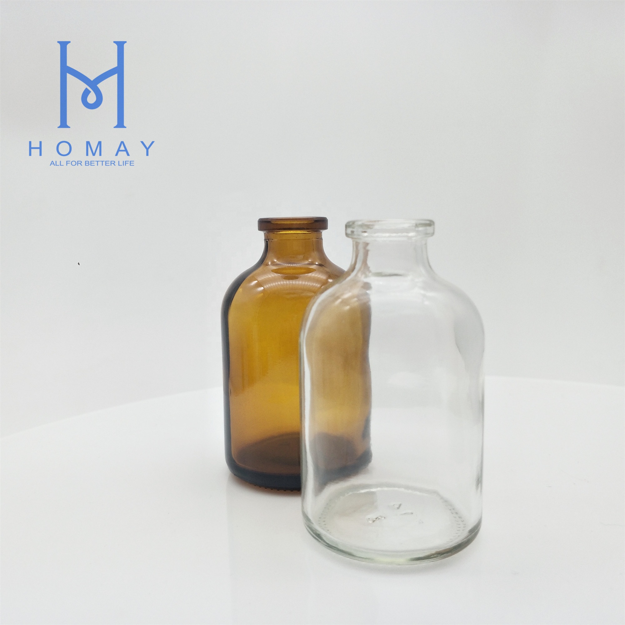 High Quality Amber Clear Molded Glass Vials For Injection USP TYPE I II III 5ml,7ml,8ml,10ml,15ml,20ml,30ml,50ml,100ml