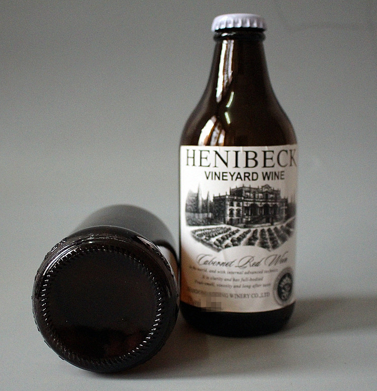 High Quality Amber Color 296ml Glass Wine Bottle Glass Beer Bottle With Crown Cap