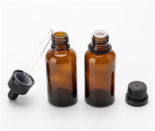 High Quality Amber Frosted Essential Oil Glass Dropper Bottle
