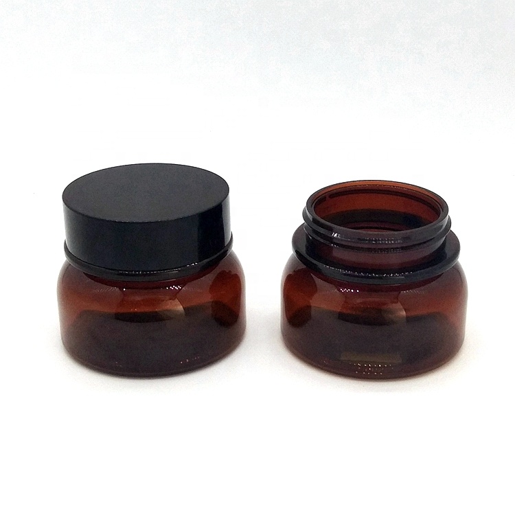 High Quality Amber Plastic Cosmetic Container PET Jar for Cream