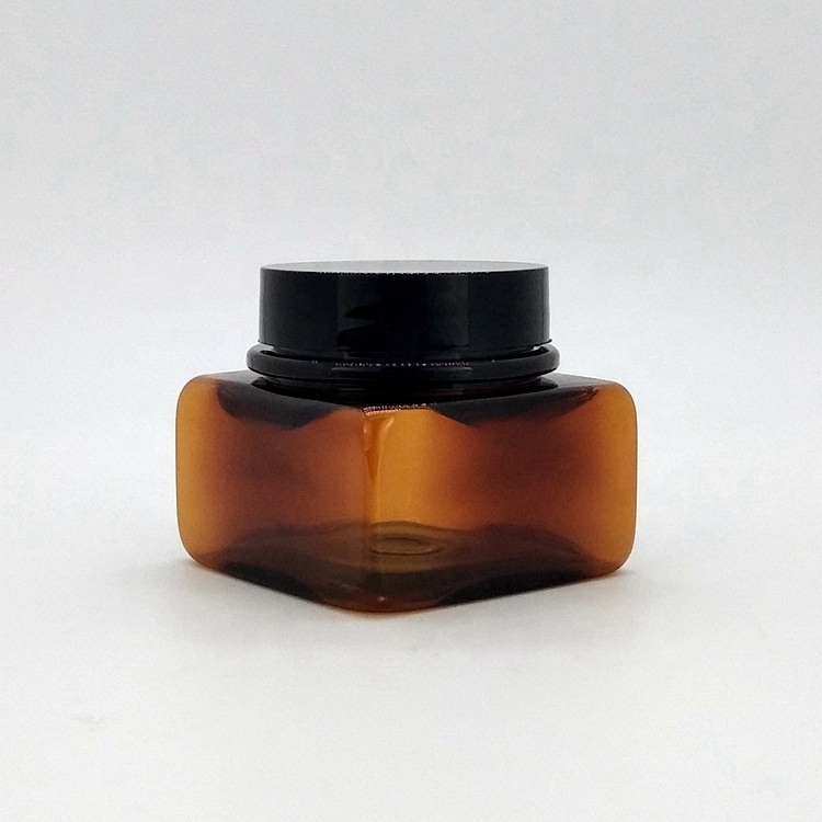 High Quality Amber Plastic Cosmetic Container PET Jar for Cream