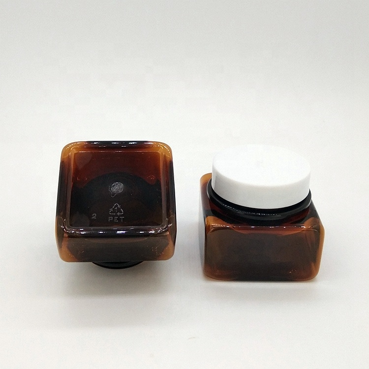 High Quality Amber Plastic Cosmetic Container PET Jar for Cream