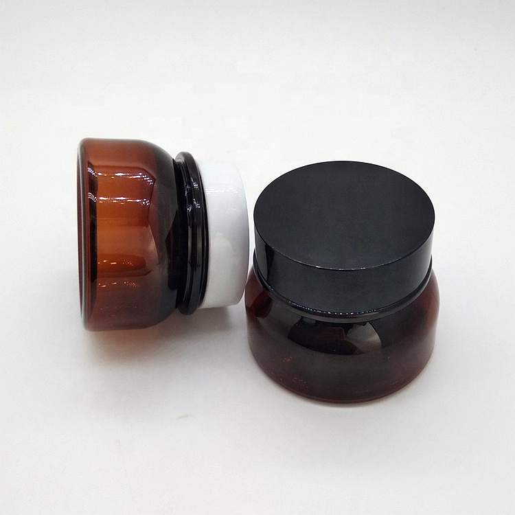 High Quality Amber Plastic Cosmetic Container PET Jar for Cream