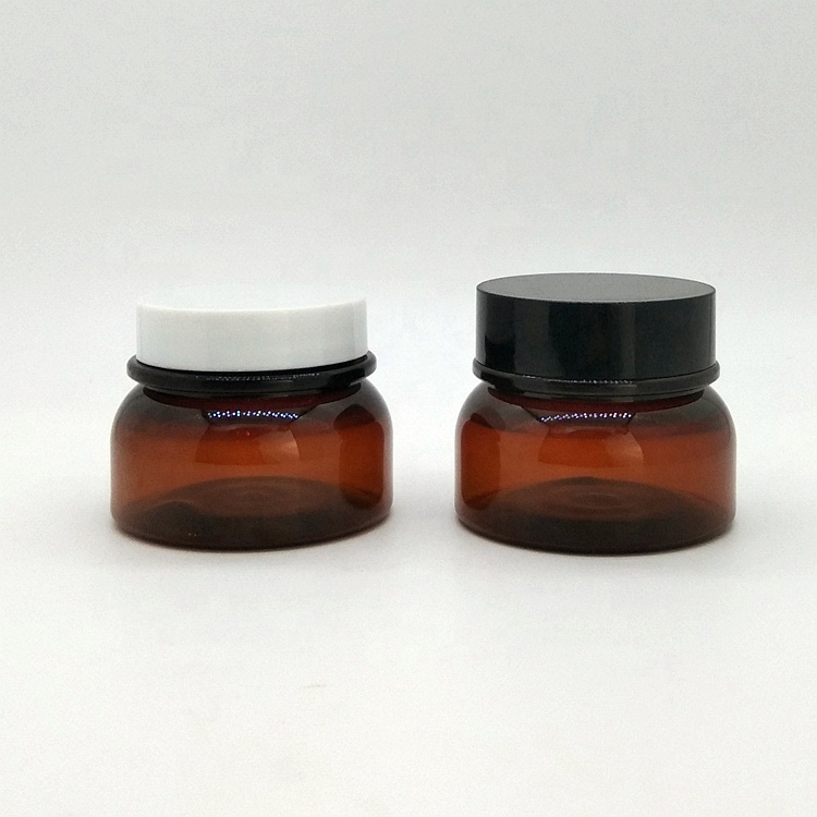 High Quality Amber Plastic Cosmetic Container PET Jar for Cream