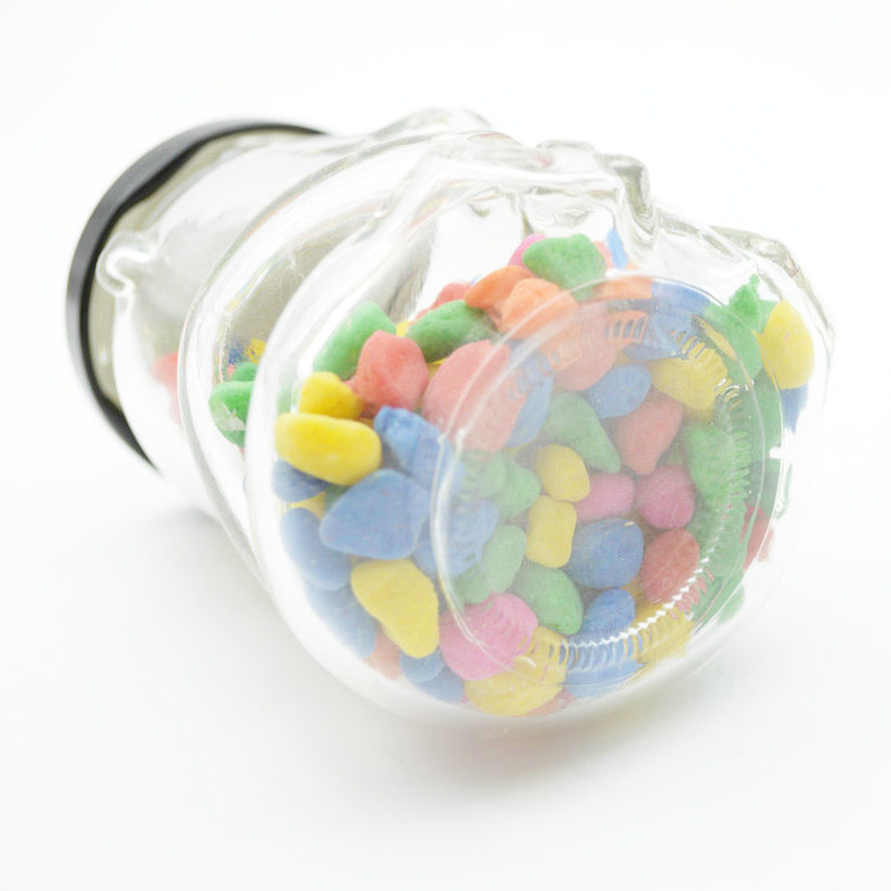 High Quality Bear Shaped Small Clear Empty Food Grade Glass Candy Jar Cookies Storage Bottle