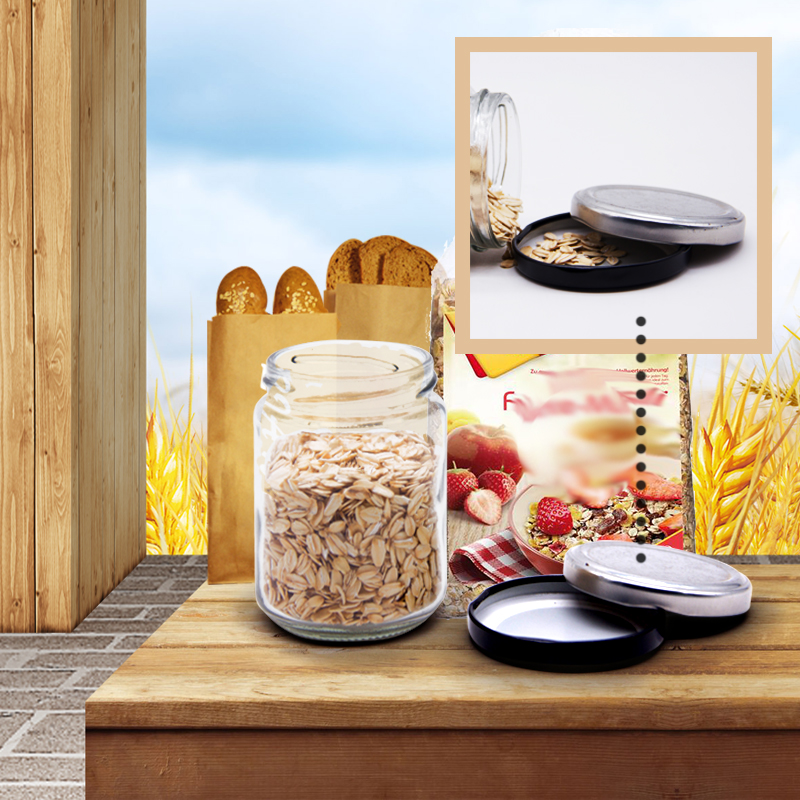 High Quality Best Seller 120/150/280/350/450/500/650/700ml Round Glass Food Storage Jar With Metal Cap