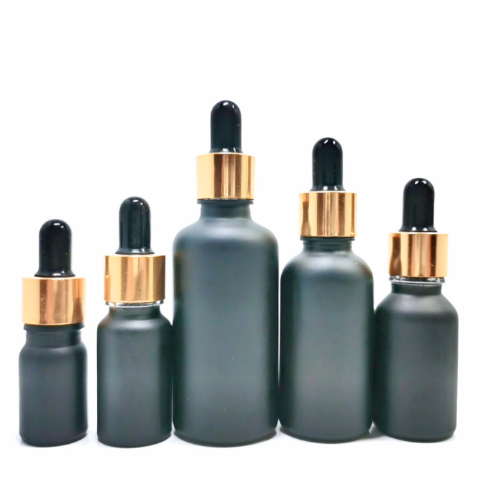 High Quality Black Essential Oil Bottle 5ml/10ml/15ml/20ml/30ml/50ml/100ml Rubber Dropper Bottle
