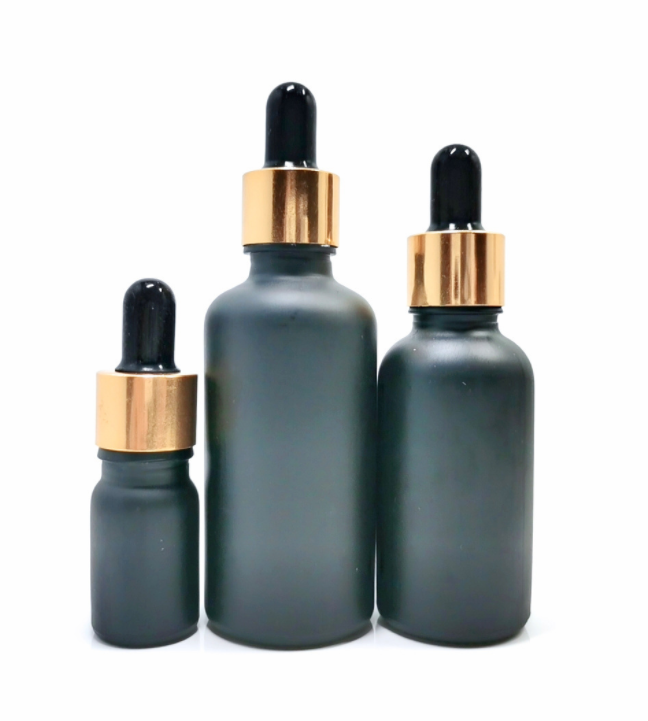 High Quality Black Essential Oil Bottle 5ml/10ml/15ml/20ml/30ml/50ml/100ml Rubber Dropper Bottle