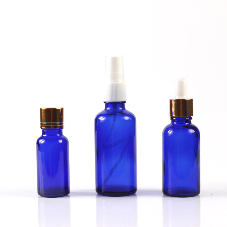 High Quality Blue Essential Oil Bottle with Different Lid in 15ml 30ml 50ml