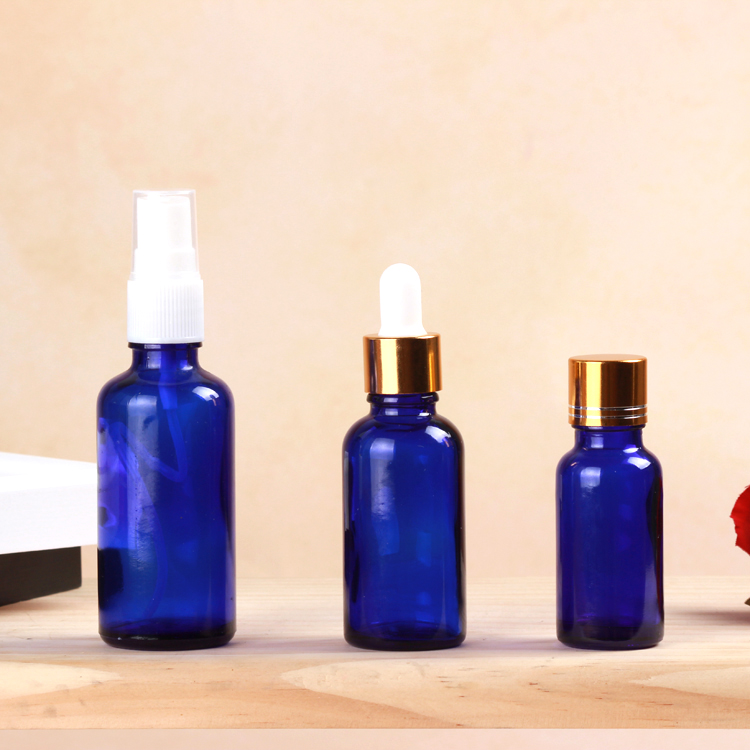 High Quality Blue Essential Oil Bottle with Different Lid in 15ml 30ml 50ml
