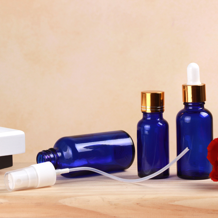 High Quality Blue Essential Oil Bottle with Different Lid in 15ml 30ml 50ml
