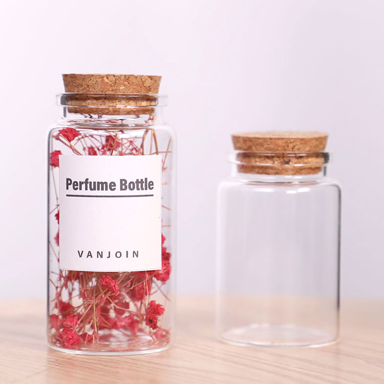 High Quality Borosilicate Glass Jar for Saffron Tea Storage With Cork Top