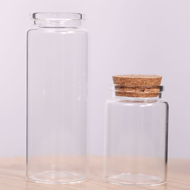 High Quality Borosilicate Glass Jar for Saffron Tea Storage With Cork Top