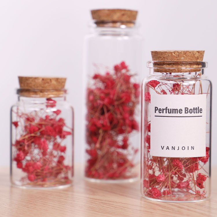 High Quality Borosilicate Glass Jar for Saffron Tea Storage With Cork Top