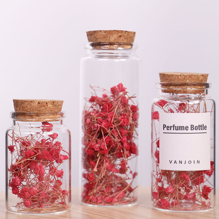 High Quality Borosilicate Glass Jar for Saffron Tea Storage With Cork Top