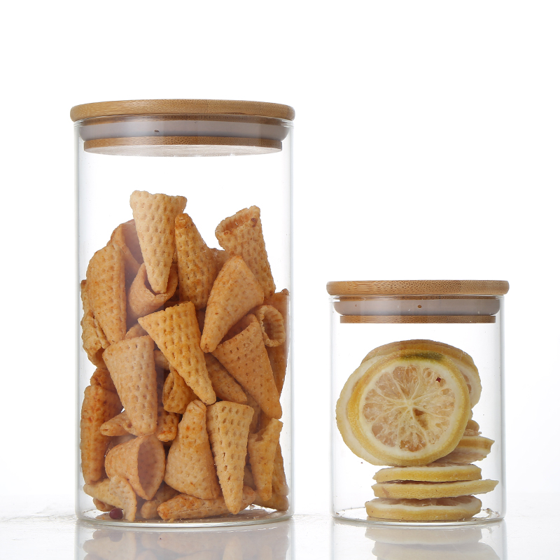 High Quality Cheap Light Shape Glass Container Round Pasta Storage Jars Glass Storage Jar