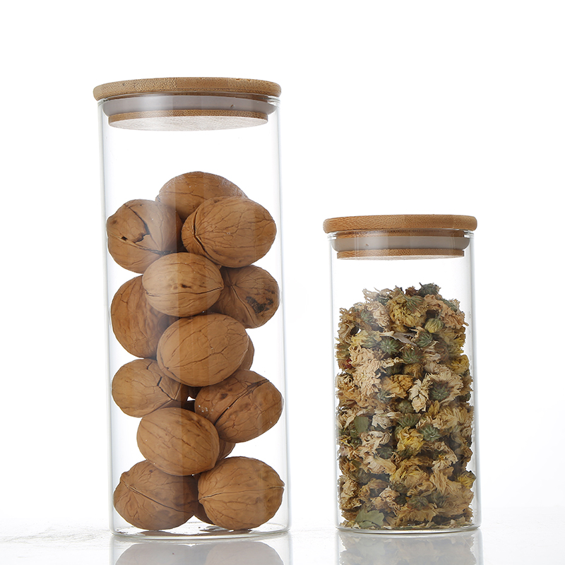 High Quality Cheap Light Shape Glass Container Round Pasta Storage Jars Glass Storage Jar