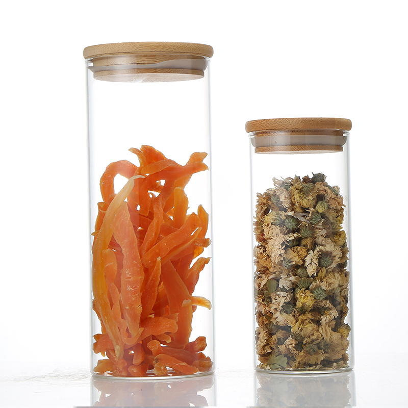 High Quality Cheap Light Shape Glass Container Round Pasta Storage Jars Glass Storage Jar