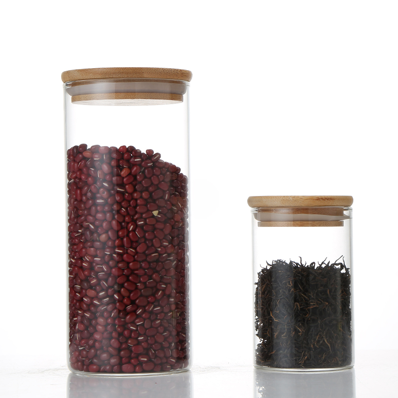 High Quality Cheap Light Shape Glass Container Round Pasta Storage Jars Glass Storage Jar