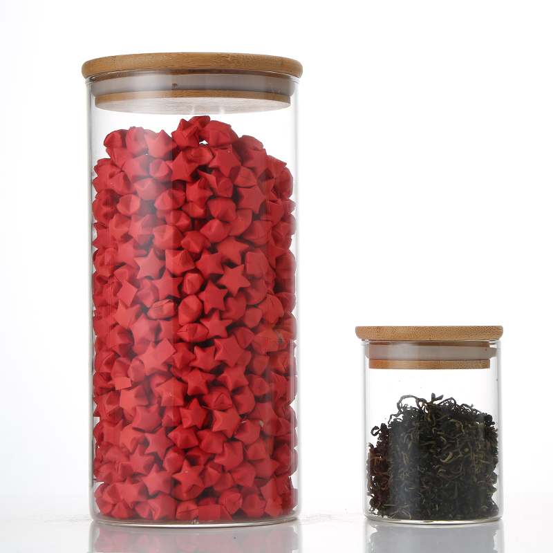 High Quality Cheap Light Shape Glass Container Round Pasta Storage Jars Glass Storage Jar