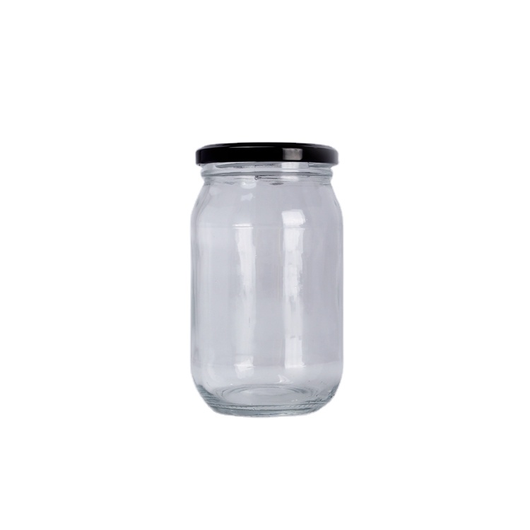 High Quality Cheap round sauce dressing food packaging jar wide mouth container with Metal lids wholesale in stock
